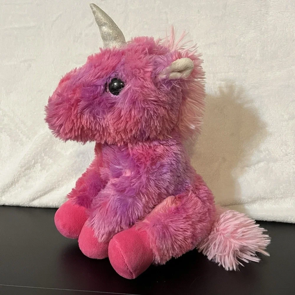 Walmart Plush Unicorn Pink Purple Glitter Eyes Lovey Rare Wal-Mart 10